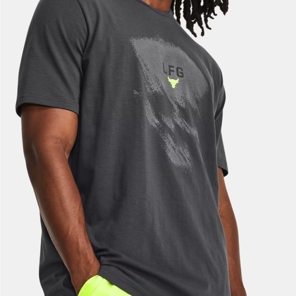 New UNDER ARMOUR PROJECT ROCK  GREY/GREEN LFG TSHIRT 1380961-010 SIZE rare - Picture 2 of 8